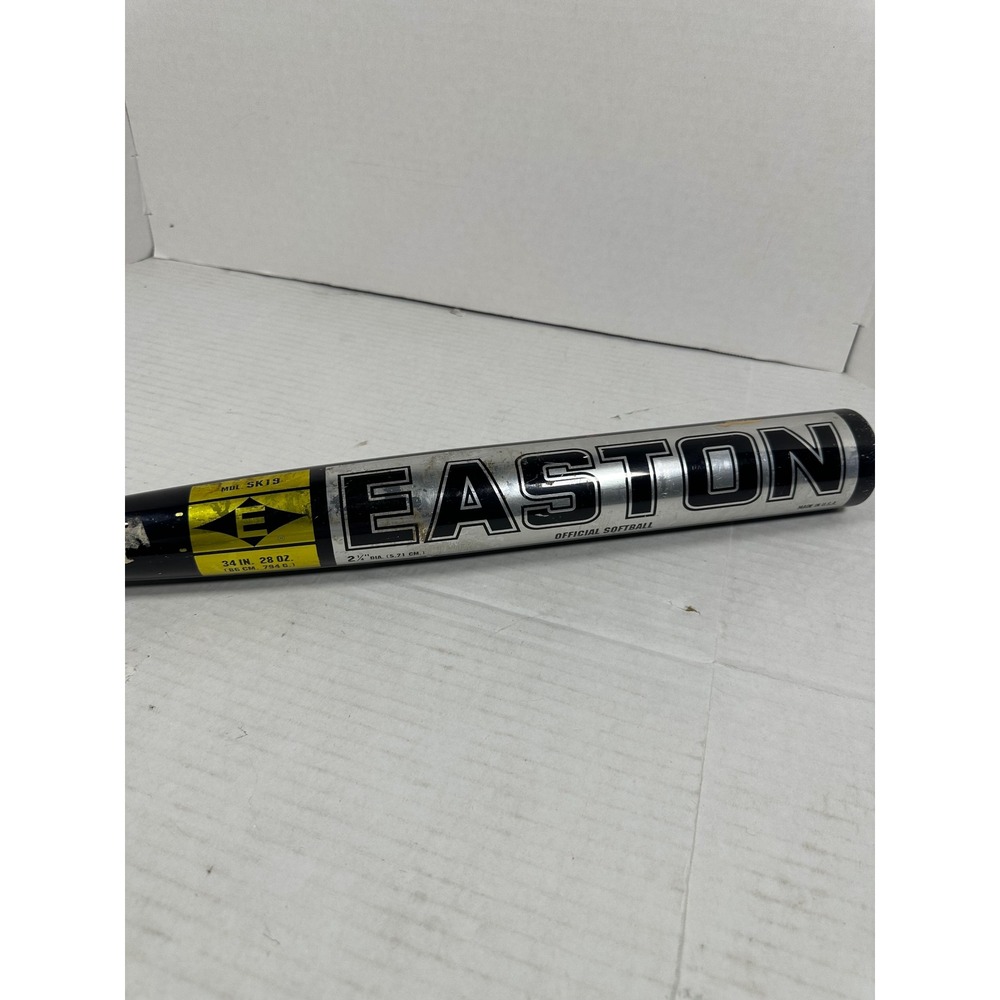 Easton X-Treme SK19 Softball Bat 34in 28oz 2 1/4 Dia Black Silver Aluminum Alloy